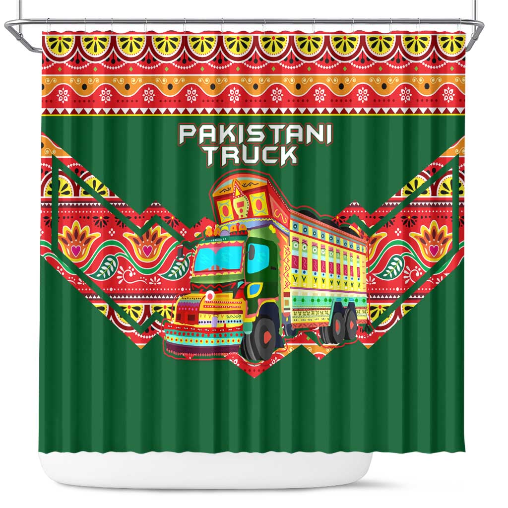 Pakistan Truck Art Shower Curtain National Emblem & Traditional Patterns TS04