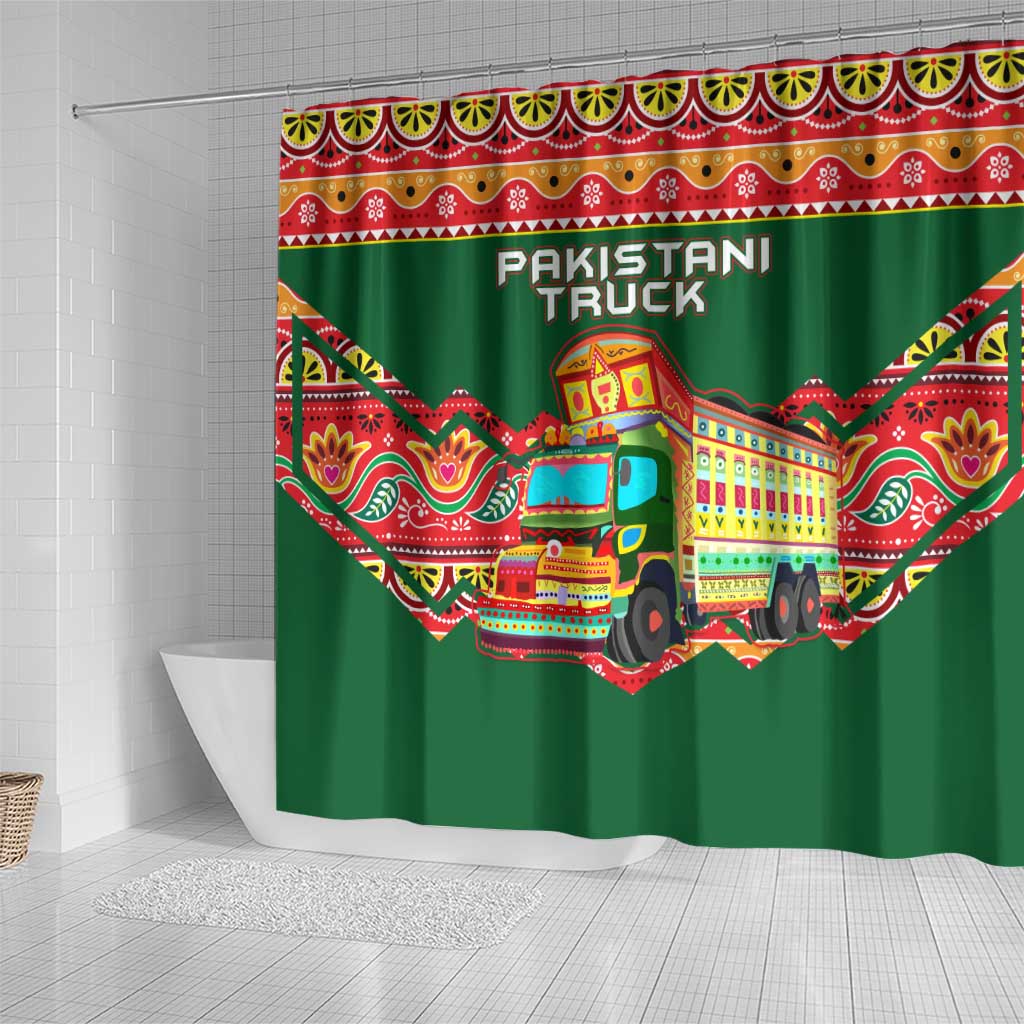 Pakistan Truck Art Shower Curtain National Emblem & Traditional Patterns TS04