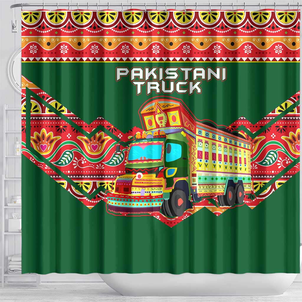 Pakistan Truck Art Shower Curtain National Emblem & Traditional Patterns TS04