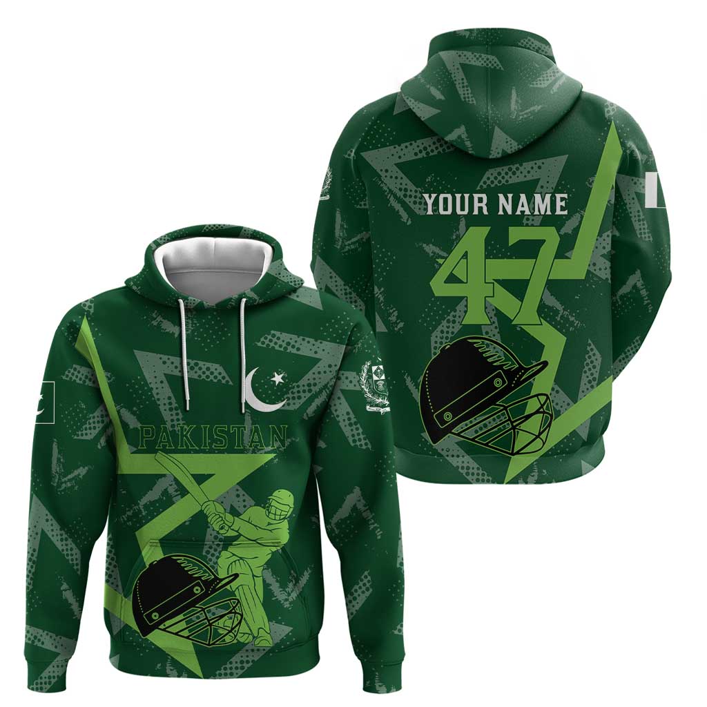 Pakistan Cricket Hoodie Sporty Style with Flag Stars & Player Illustration TS04