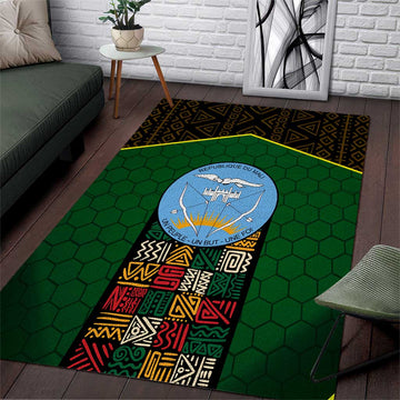 Mali Map Area Rug Vulture in Gliding Flight - African Patterns Design TS04