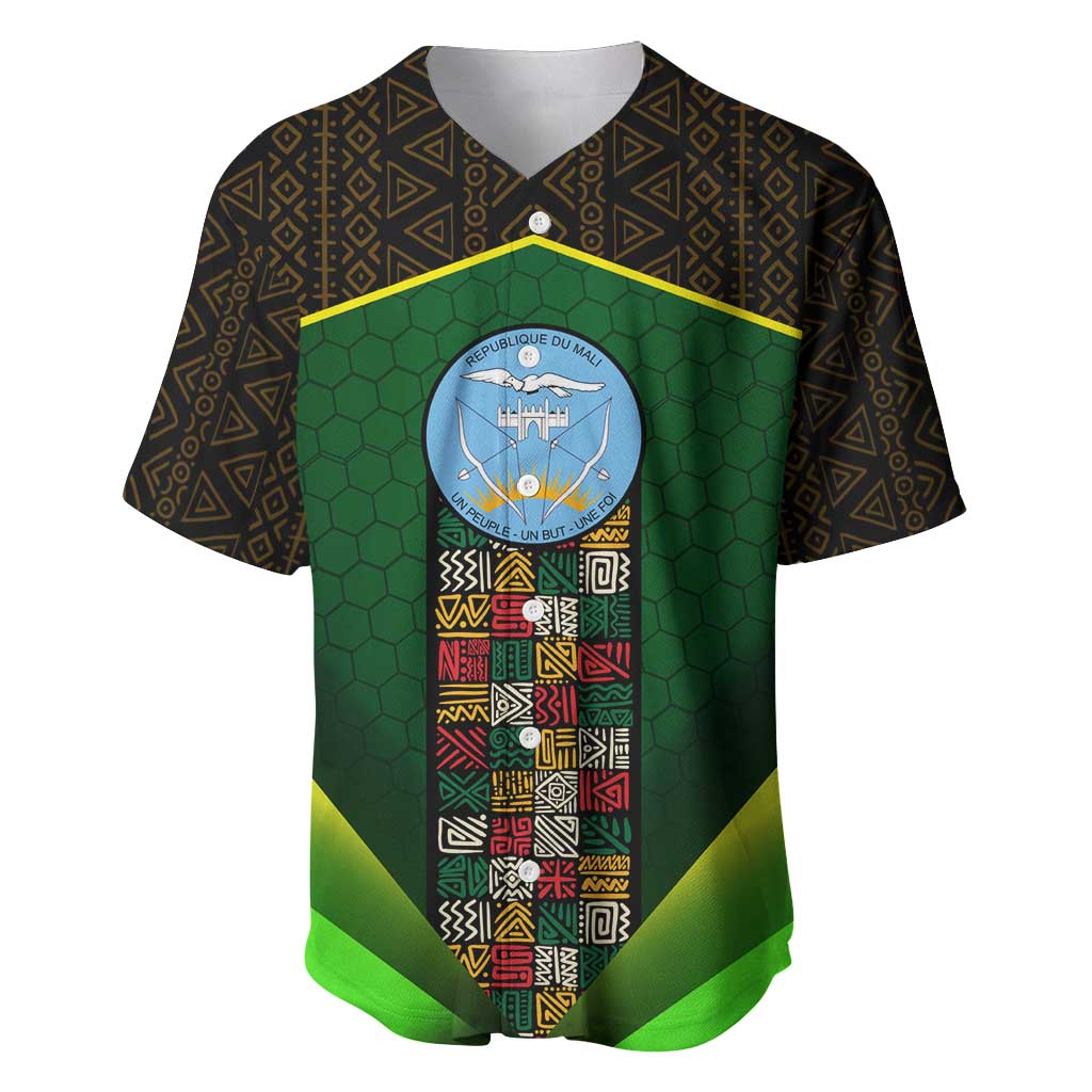 Mali Map Baseball Jersey Vulture in Gliding Flight - African Patterns Design TS04