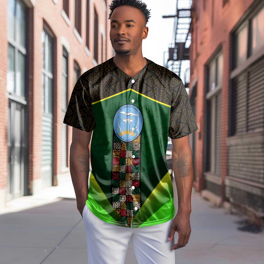 Mali Map Baseball Jersey Vulture in Gliding Flight - African Patterns Design TS04