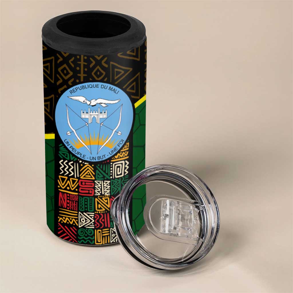 Mali Map 4 in 1 Can Cooler Tumbler Vulture in Gliding Flight - African Patterns Design TS04