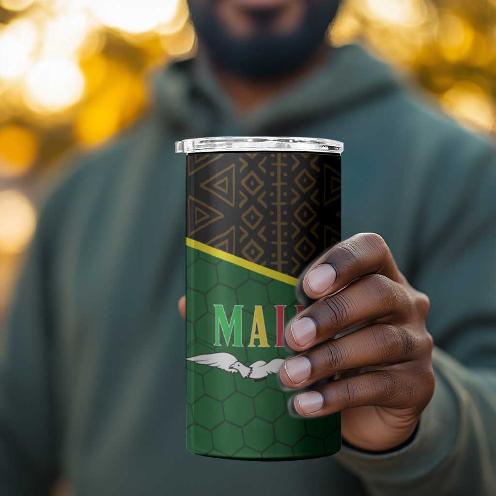 Mali Map 4 in 1 Can Cooler Tumbler Vulture in Gliding Flight - African Patterns Design TS04