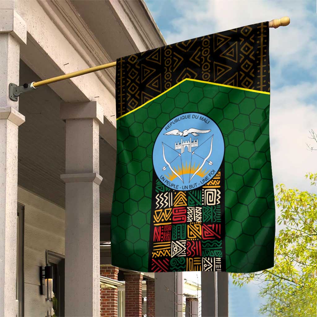 Mali Map Garden Flag Vulture in Gliding Flight - African Patterns Design TS04