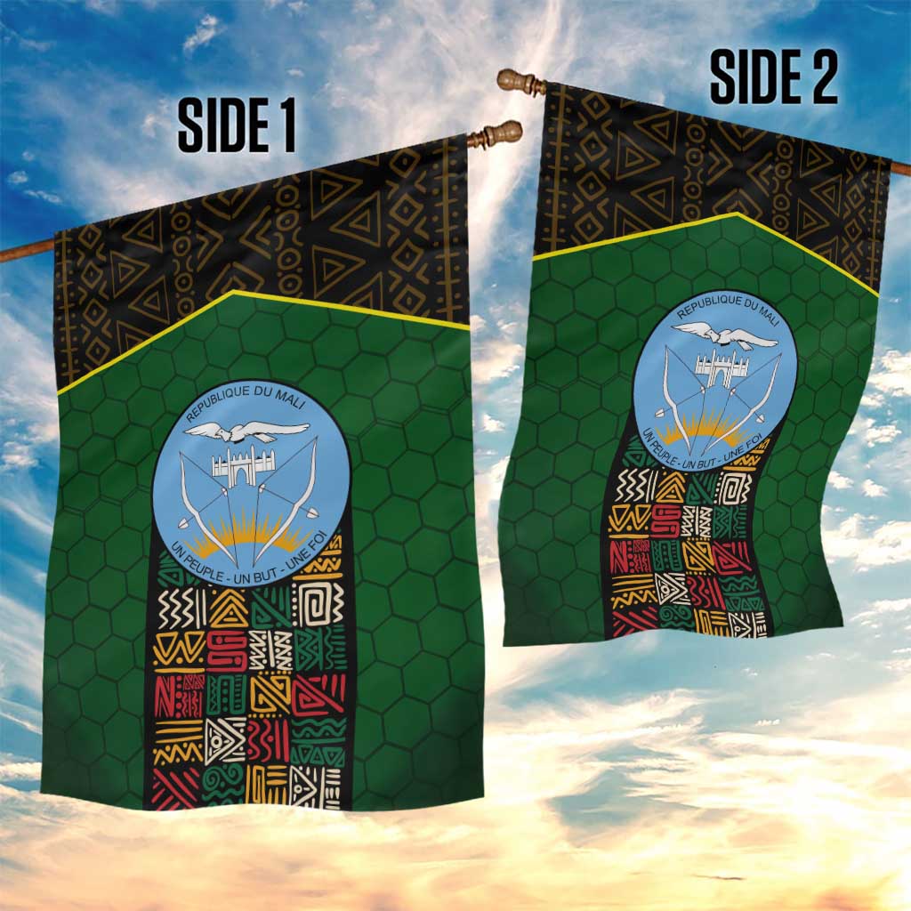 Mali Map Garden Flag Vulture in Gliding Flight - African Patterns Design TS04