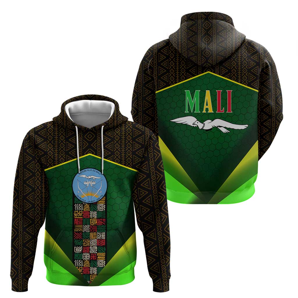 Mali Map Hoodie National Emblem & Cultural Pattern Design TS04