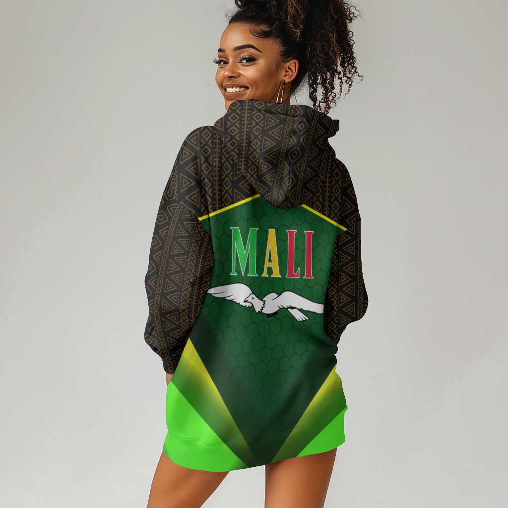 Mali Map Hoodie Dress Vulture in Gliding Flight - African Patterns Design TS04