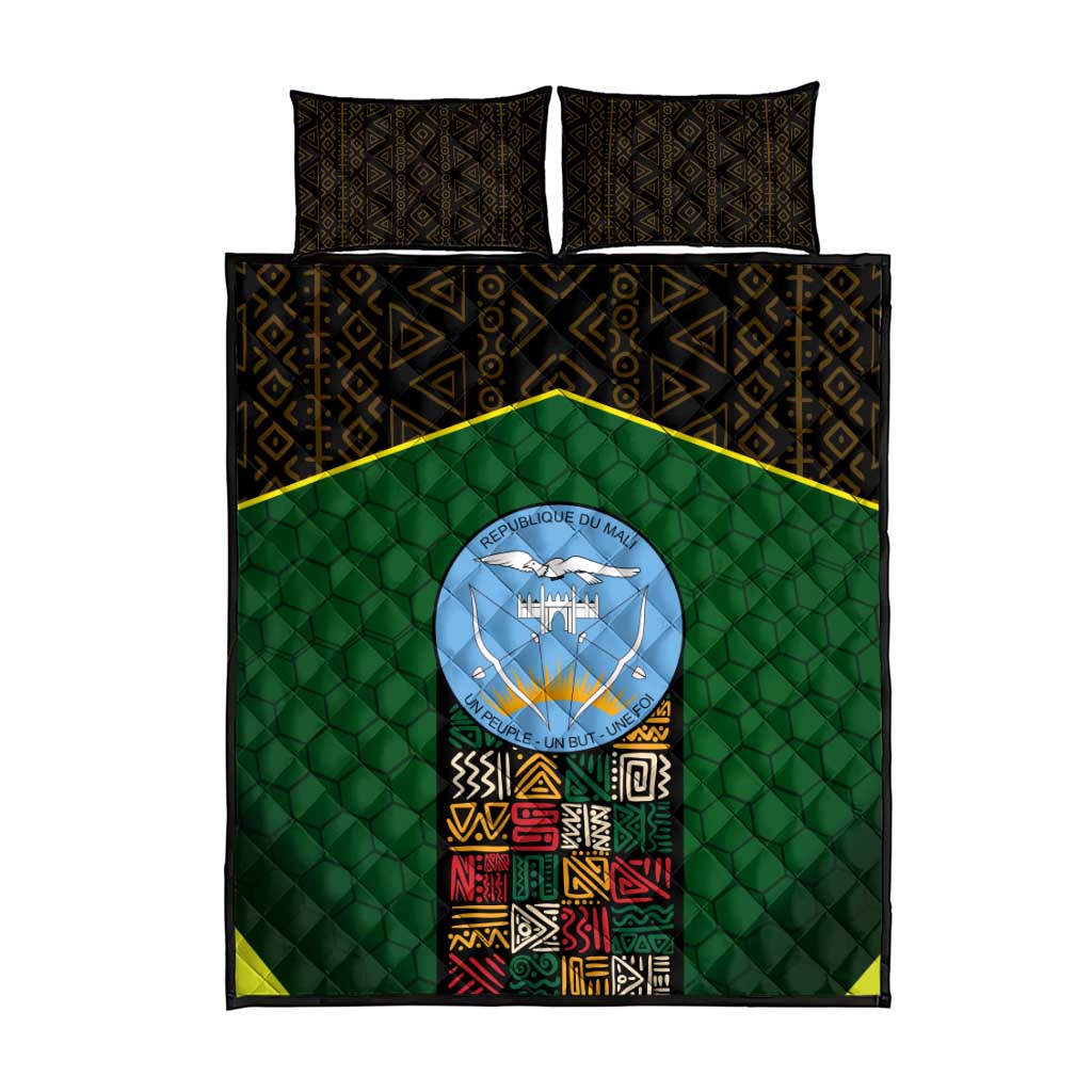 Mali Map Quilt Bed Set Vulture in Gliding Flight - African Patterns Design TS04