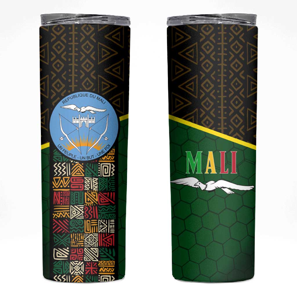 Mali Map Skinny Tumbler Vulture in Gliding Flight - African Patterns Design TS04