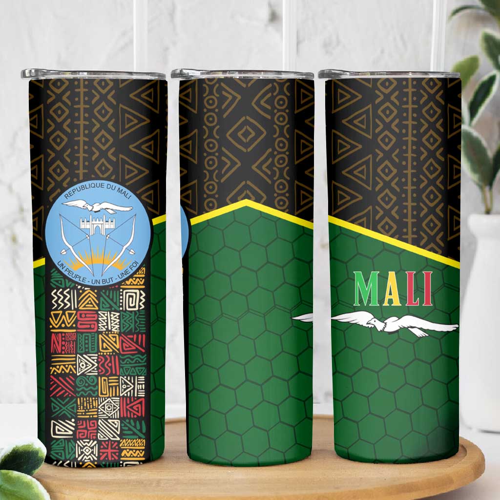 Mali Map Skinny Tumbler Vulture in Gliding Flight - African Patterns Design TS04