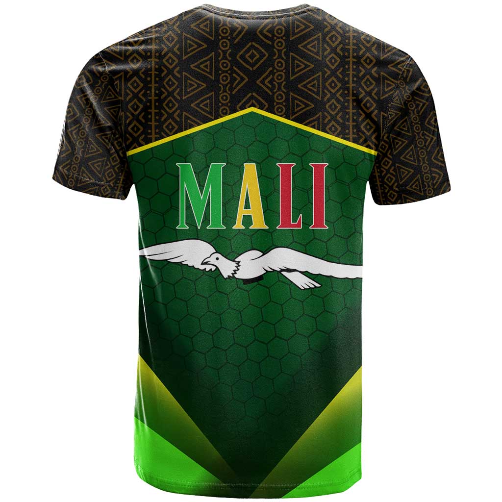 Mali Map T shirt Vulture in Gliding Flight - African Patterns Design TS04