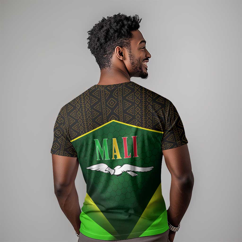 Mali Map T shirt Vulture in Gliding Flight - African Patterns Design TS04