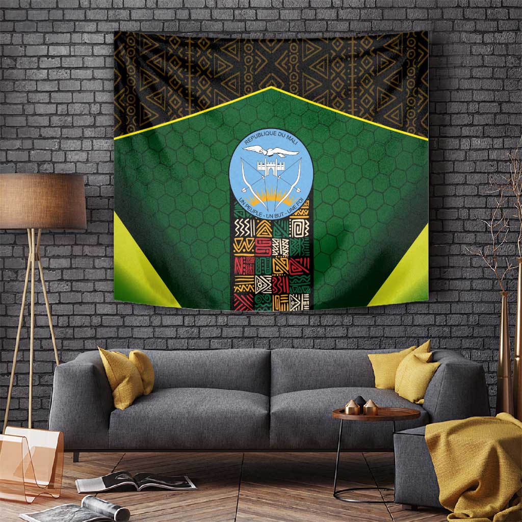 Mali Map Tapestry Vulture in Gliding Flight - African Patterns Design TS04