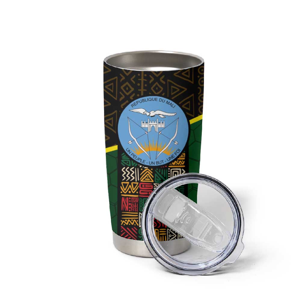 Mali Map Tumbler Cup Vulture in Gliding Flight - African Patterns Design TS04
