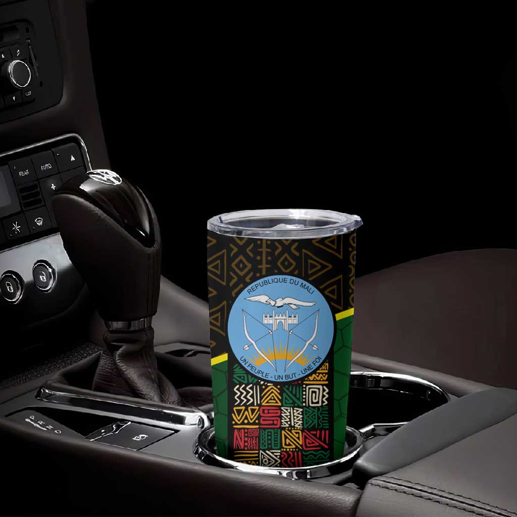 Mali Map Tumbler Cup Vulture in Gliding Flight - African Patterns Design TS04
