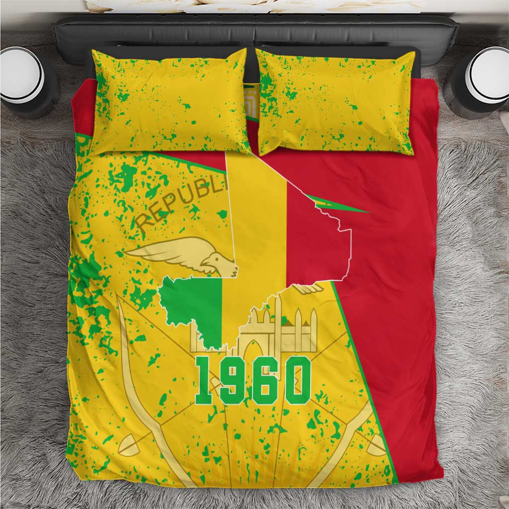 Mali in My Heart Bedding Set Map with National Flag Colors TS04