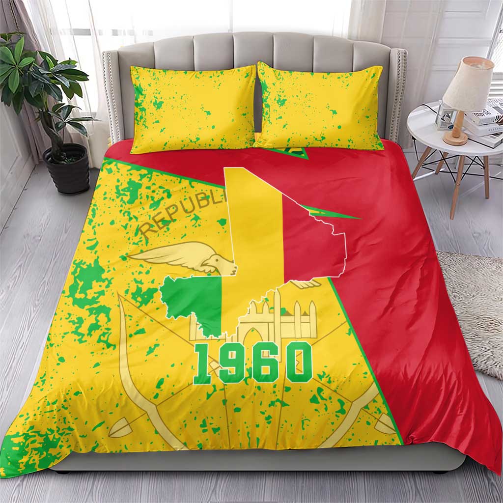 Mali in My Heart Bedding Set Map with National Flag Colors TS04