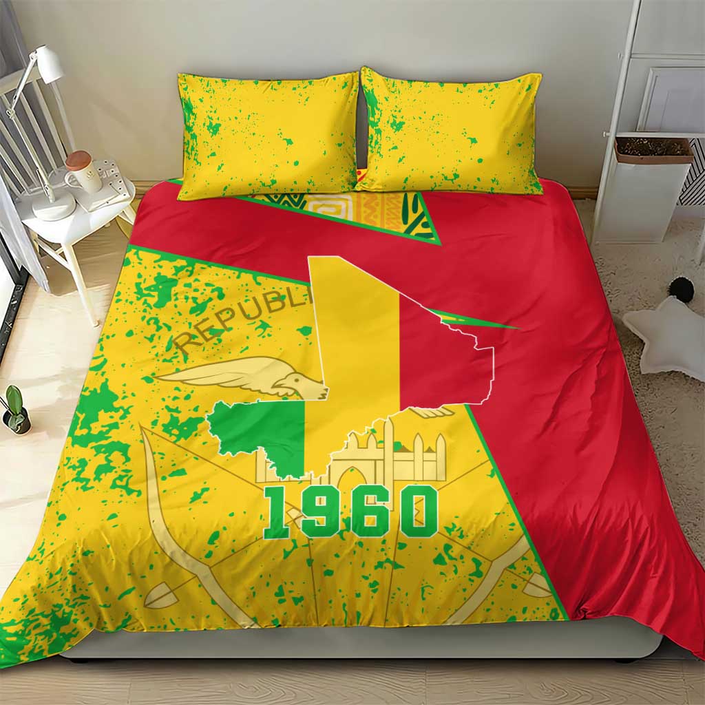 Mali in My Heart Bedding Set Map with National Flag Colors TS04
