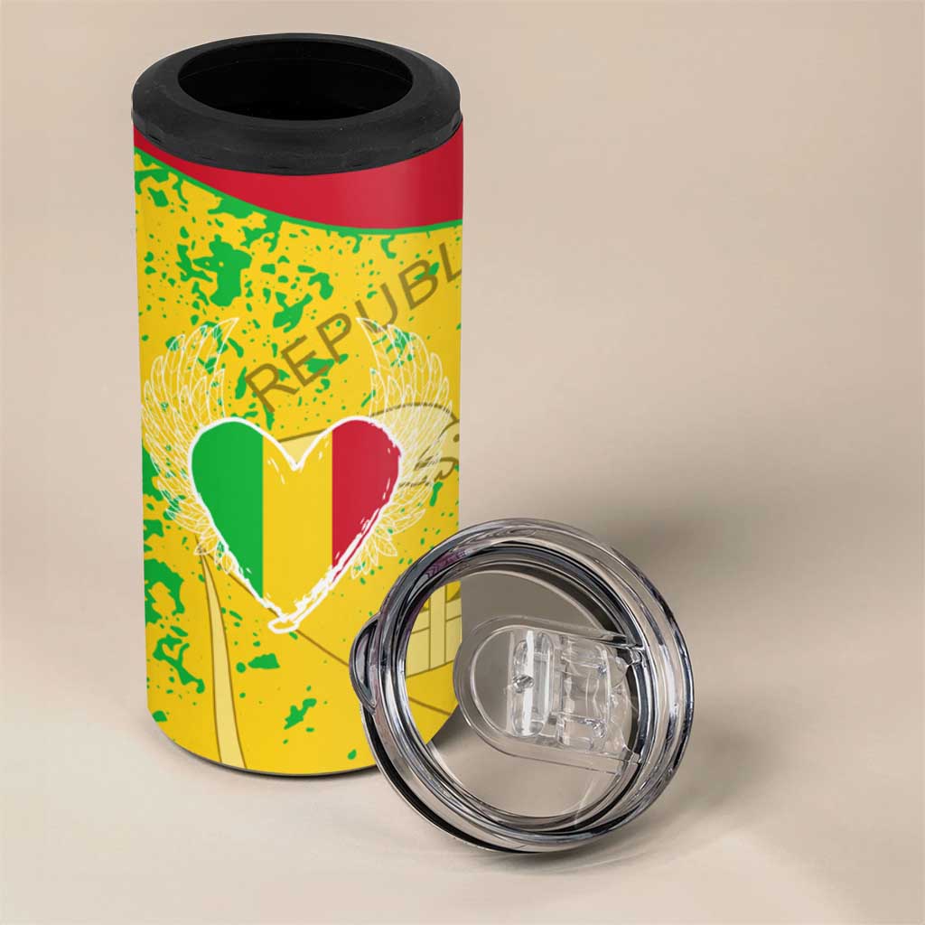 Mali in My Heart 4 in 1 Can Cooler Tumbler Map with National Flag Colors TS04