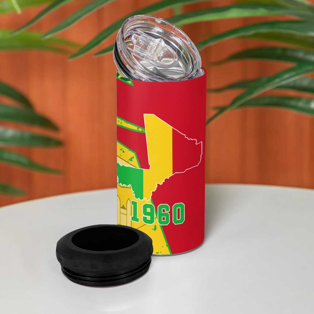 Mali in My Heart 4 in 1 Can Cooler Tumbler Map with National Flag Colors TS04