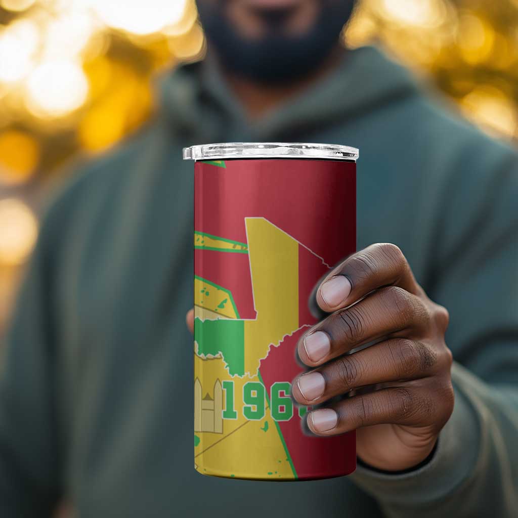Mali in My Heart 4 in 1 Can Cooler Tumbler Map with National Flag Colors TS04