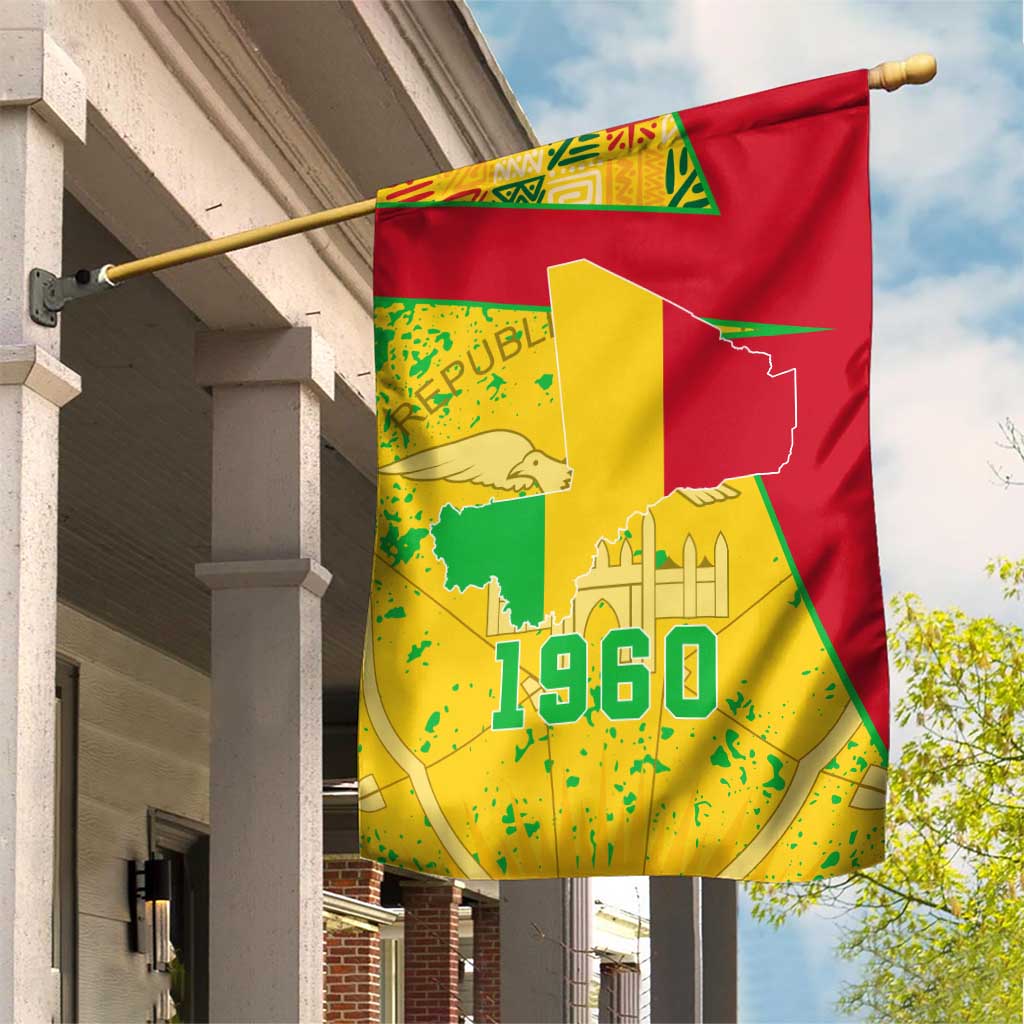 Mali in My Heart Garden Flag Map with National Flag Colors TS04