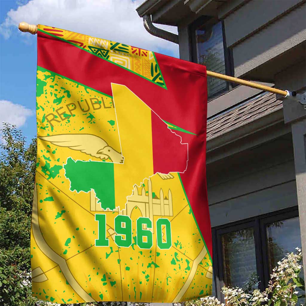 Mali in My Heart Garden Flag Map with National Flag Colors TS04