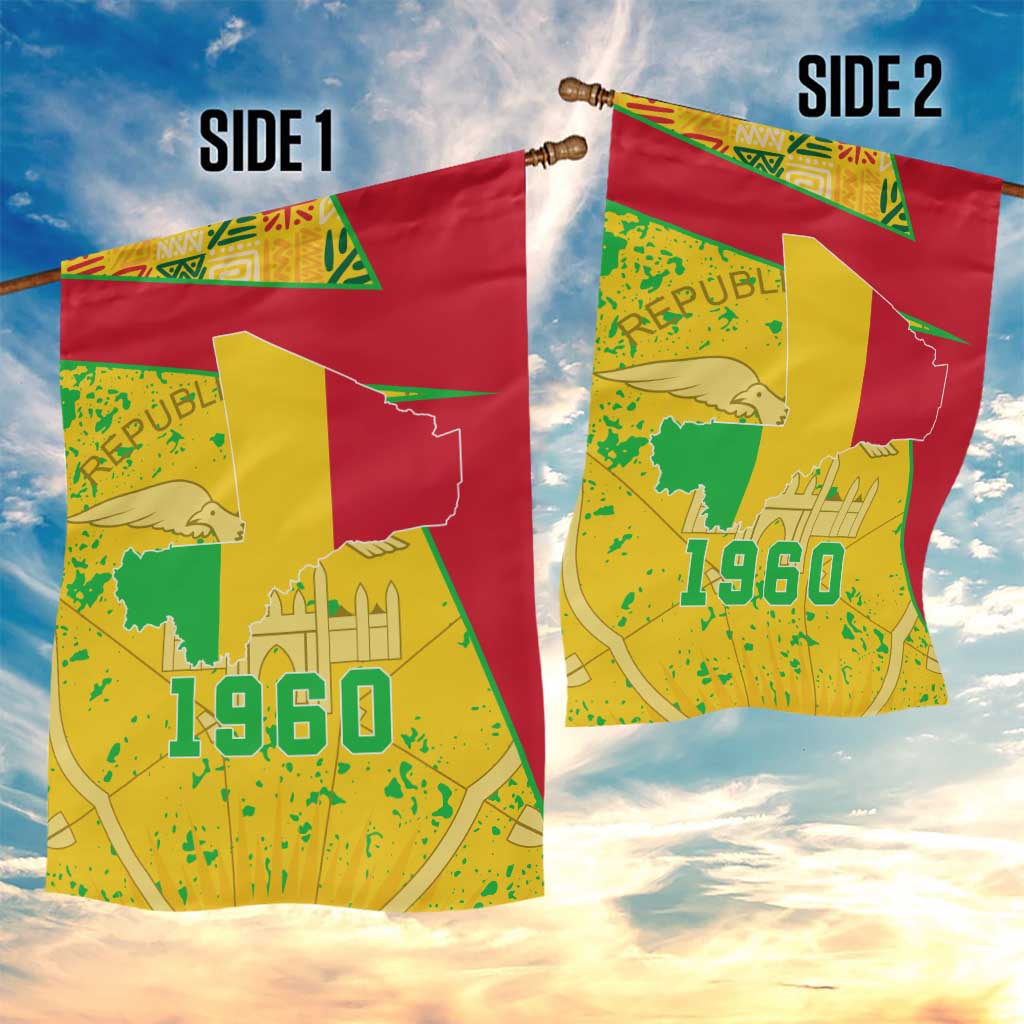 Mali in My Heart Garden Flag Map with National Flag Colors TS04