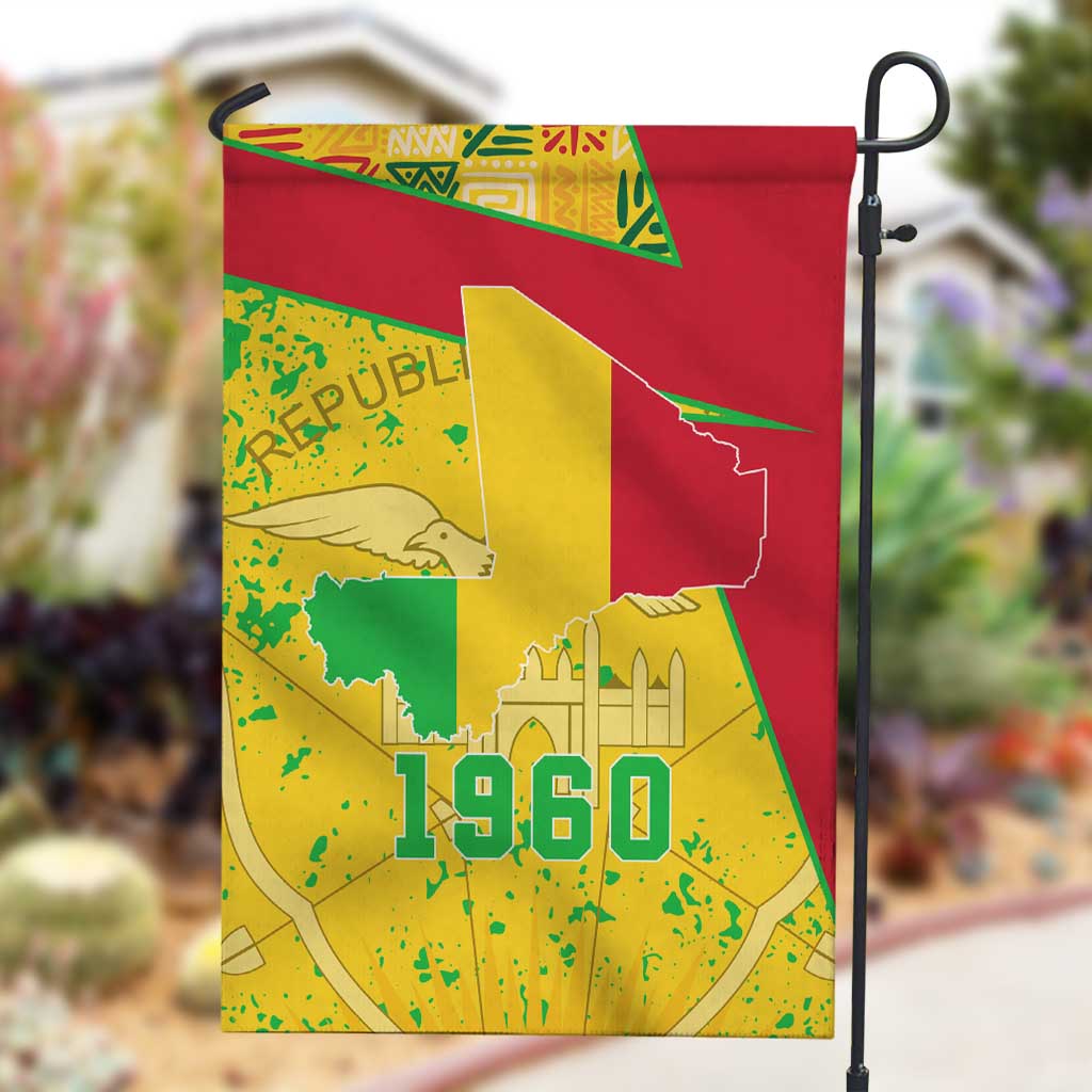 Mali in My Heart Garden Flag Map with National Flag Colors TS04