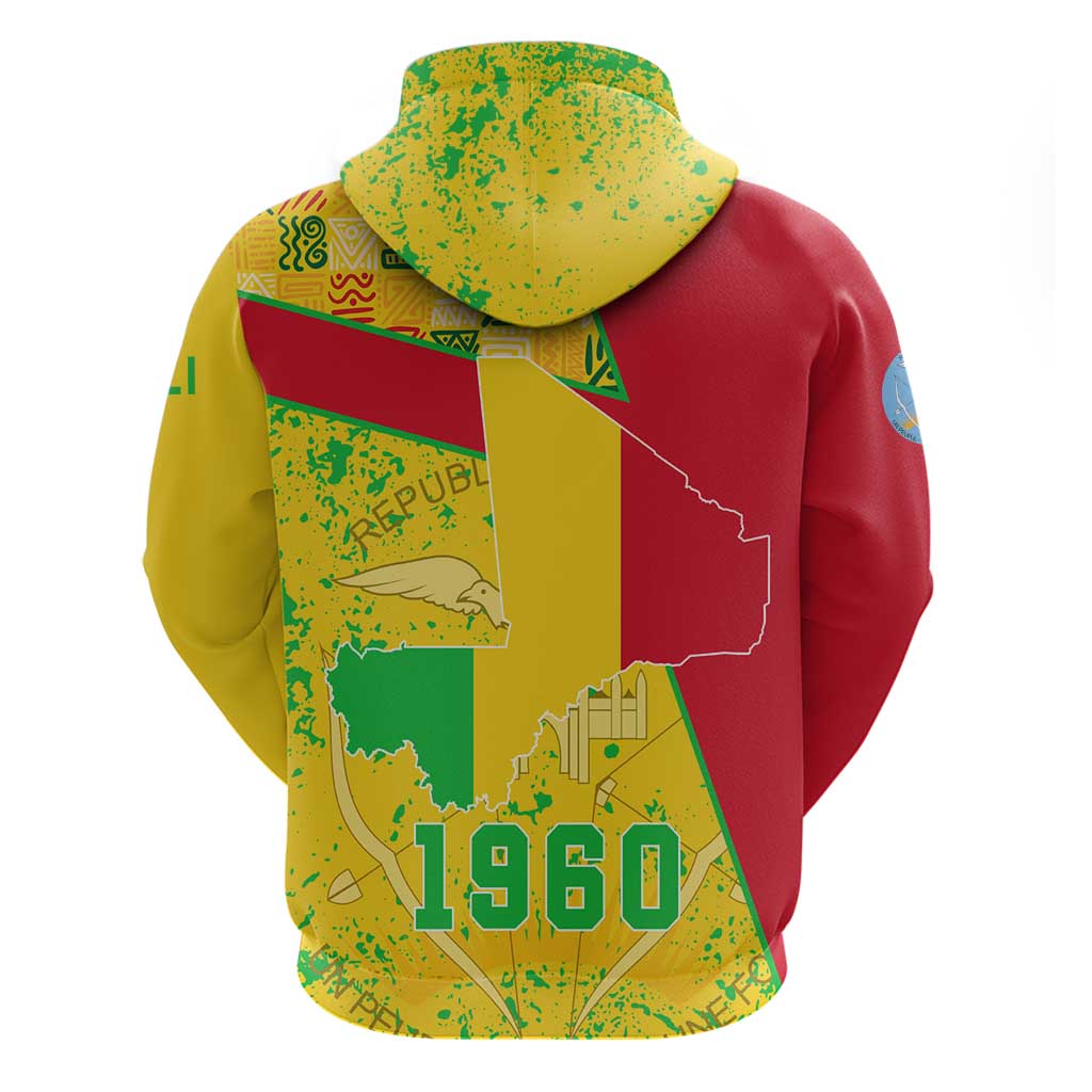 Mali Map Hoodie Heart-Inspired Design with National Flag Colors TS04