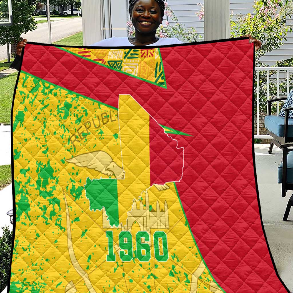 Mali in My Heart Quilt Map with National Flag Colors TS04