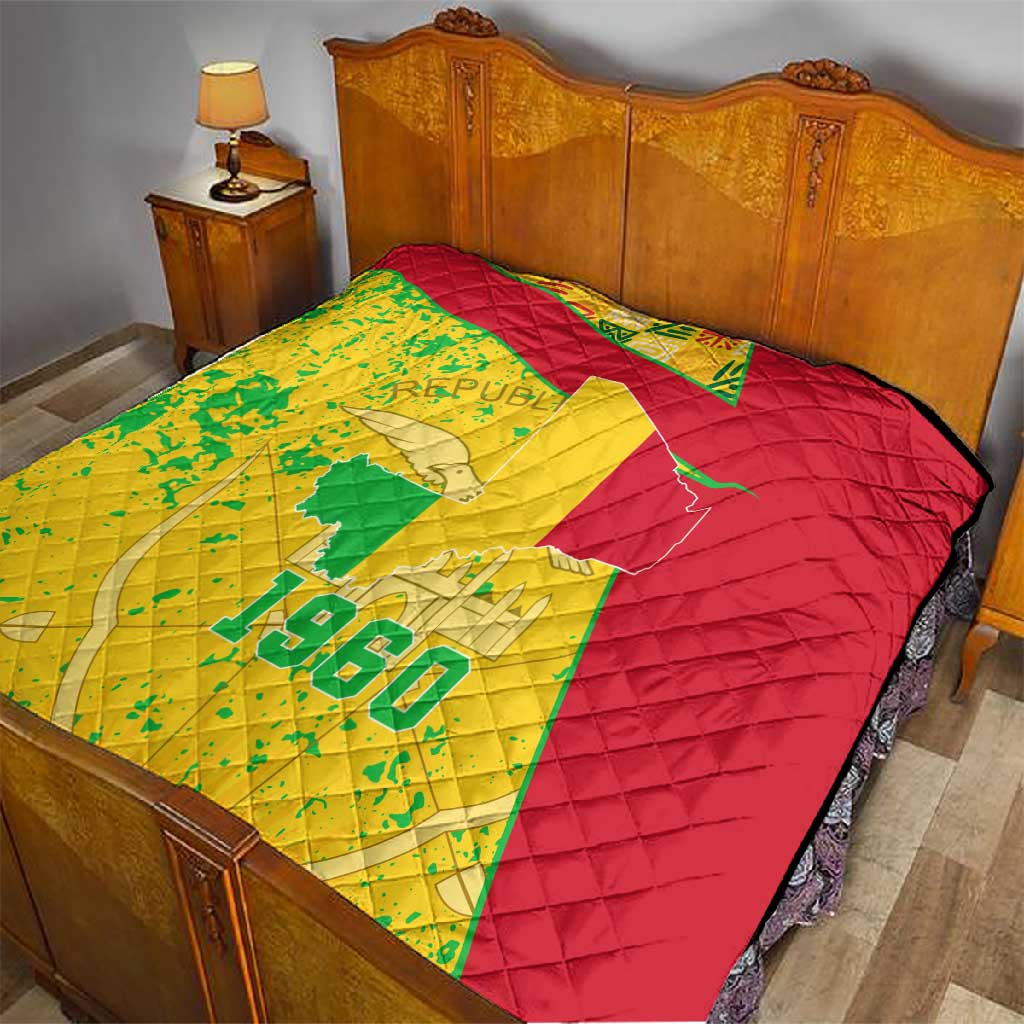 Mali in My Heart Quilt Map with National Flag Colors TS04
