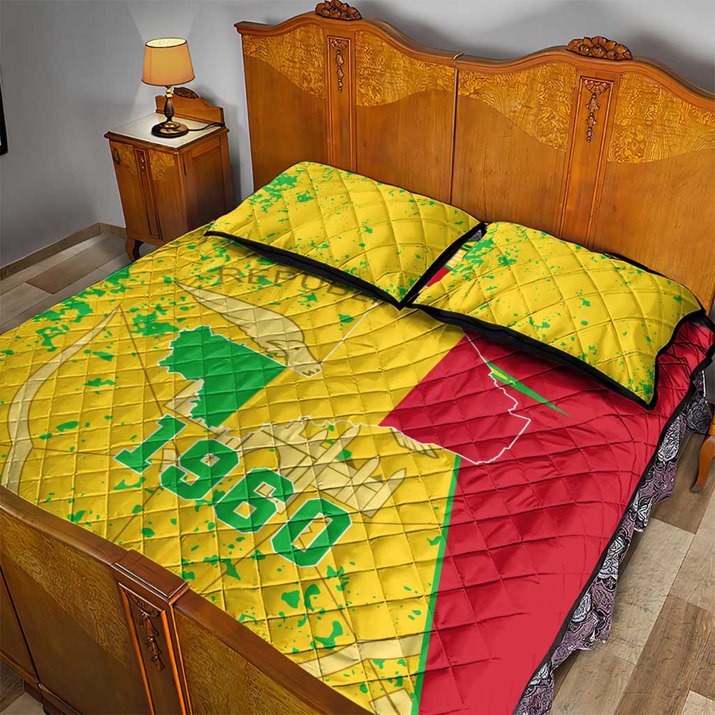 Mali in My Heart Quilt Bed Set Map with National Flag Colors TS04