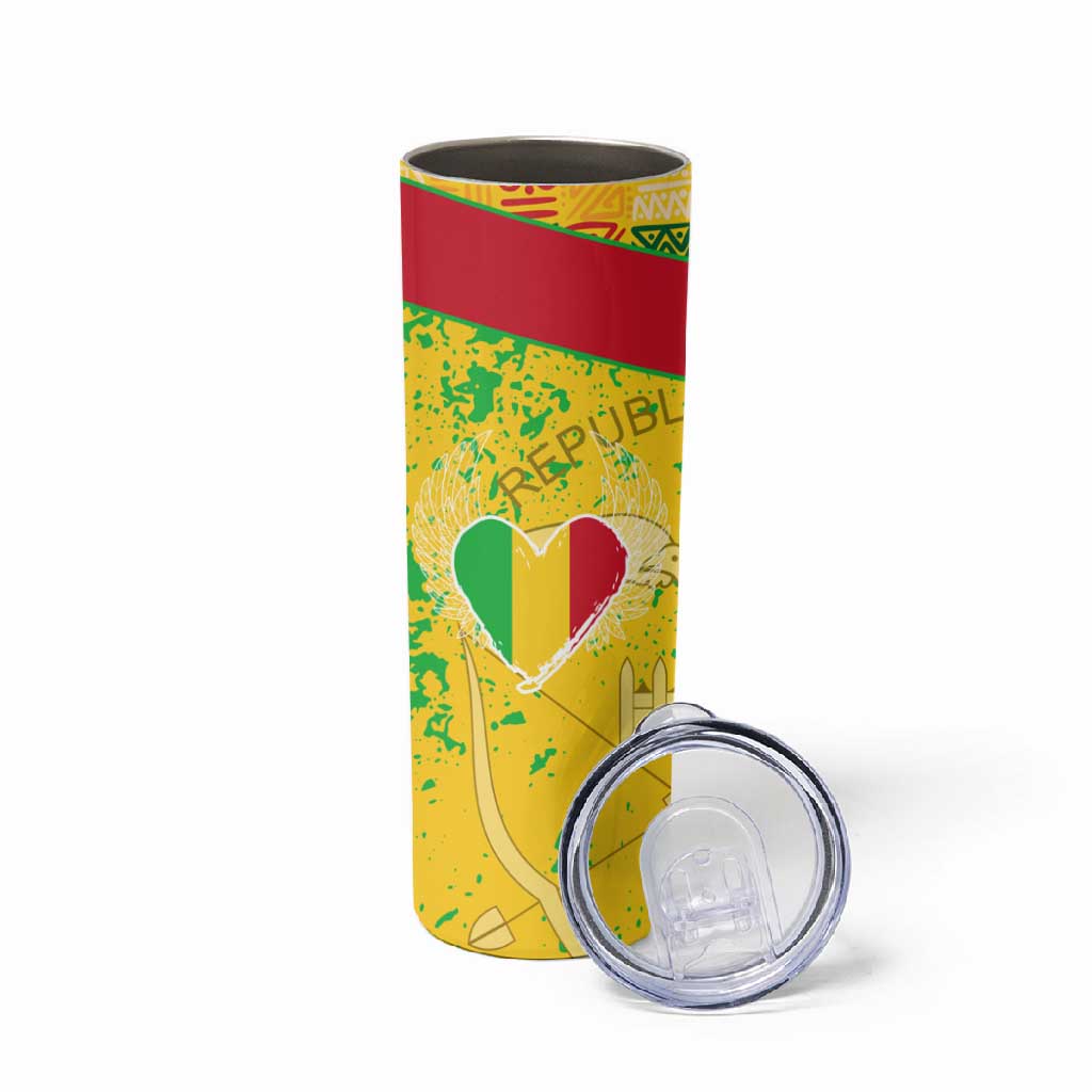 Mali in My Heart Skinny Tumbler Map with National Flag Colors TS04