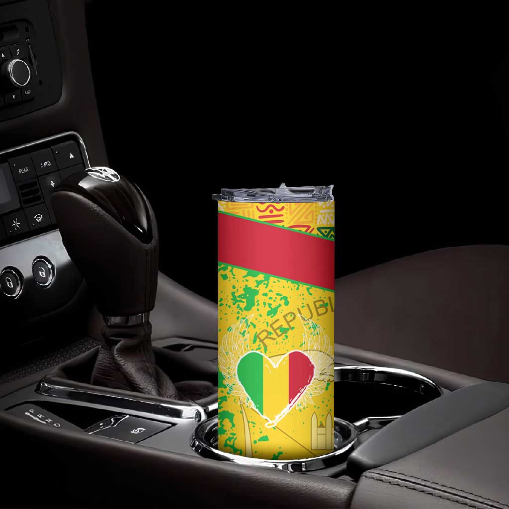 Mali in My Heart Skinny Tumbler Map with National Flag Colors TS04
