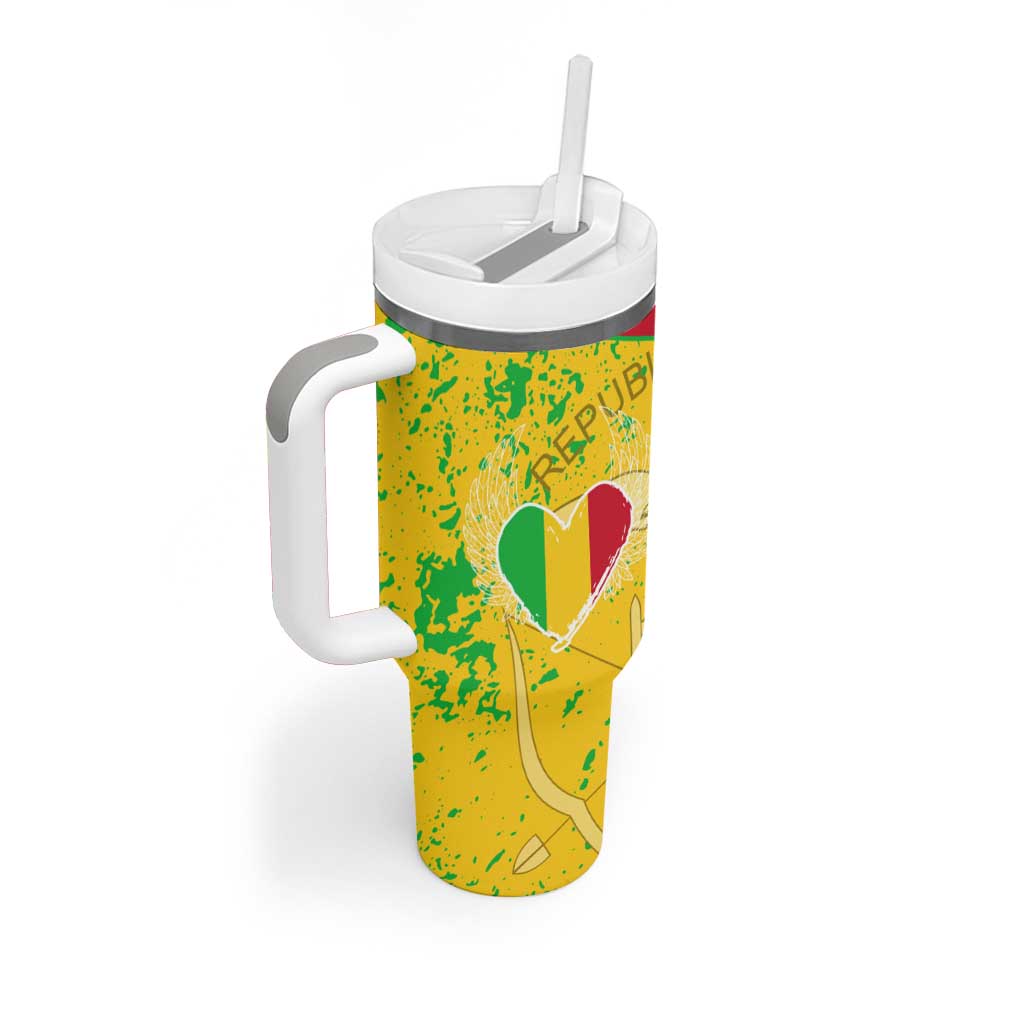 Mali in My Heart Tumbler With Handle Map with National Flag Colors TS04