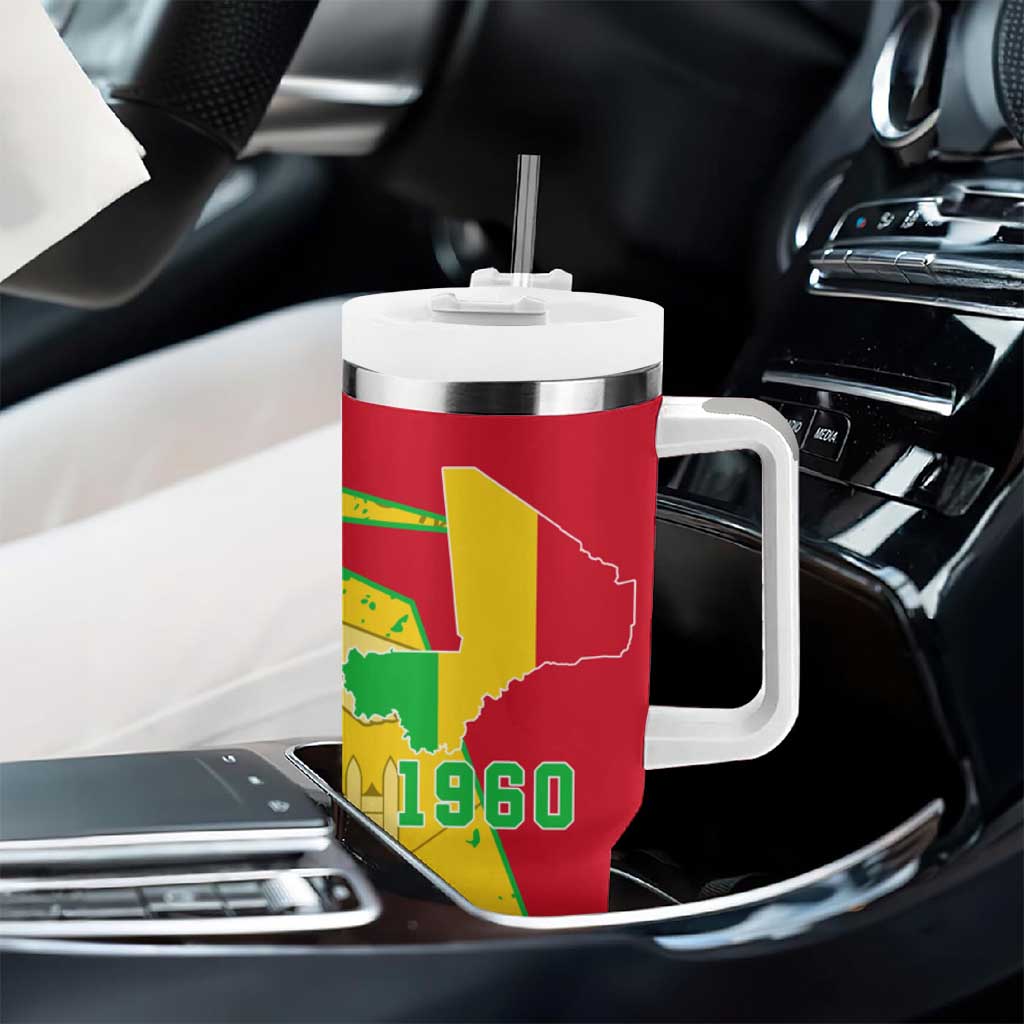 Mali in My Heart Tumbler With Handle Map with National Flag Colors TS04