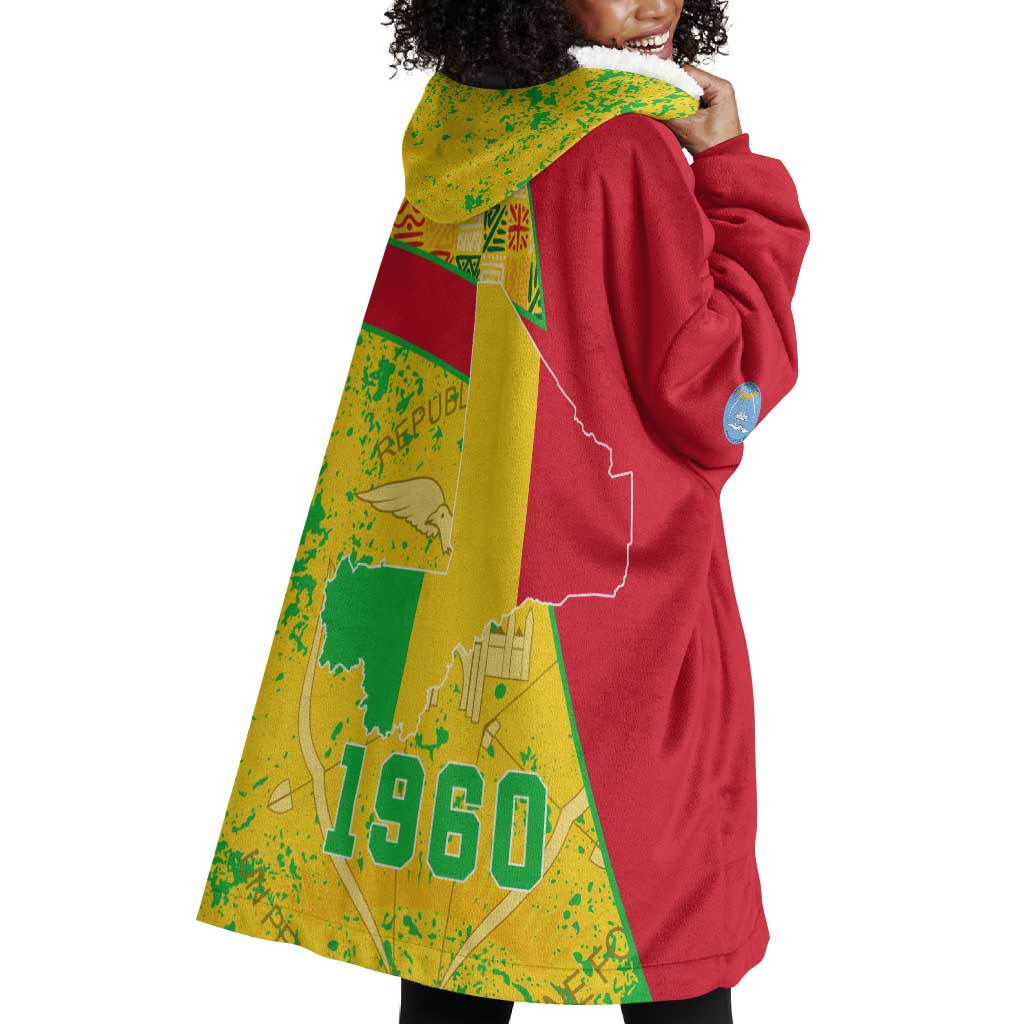 Mali in My Heart Wearable Blanket Hoodie Map with National Flag Colors TS04