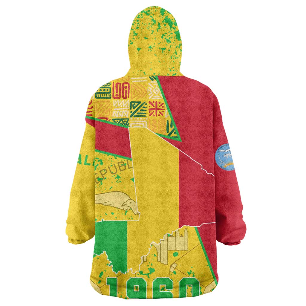 Mali in My Heart Wearable Blanket Hoodie Map with National Flag Colors TS04