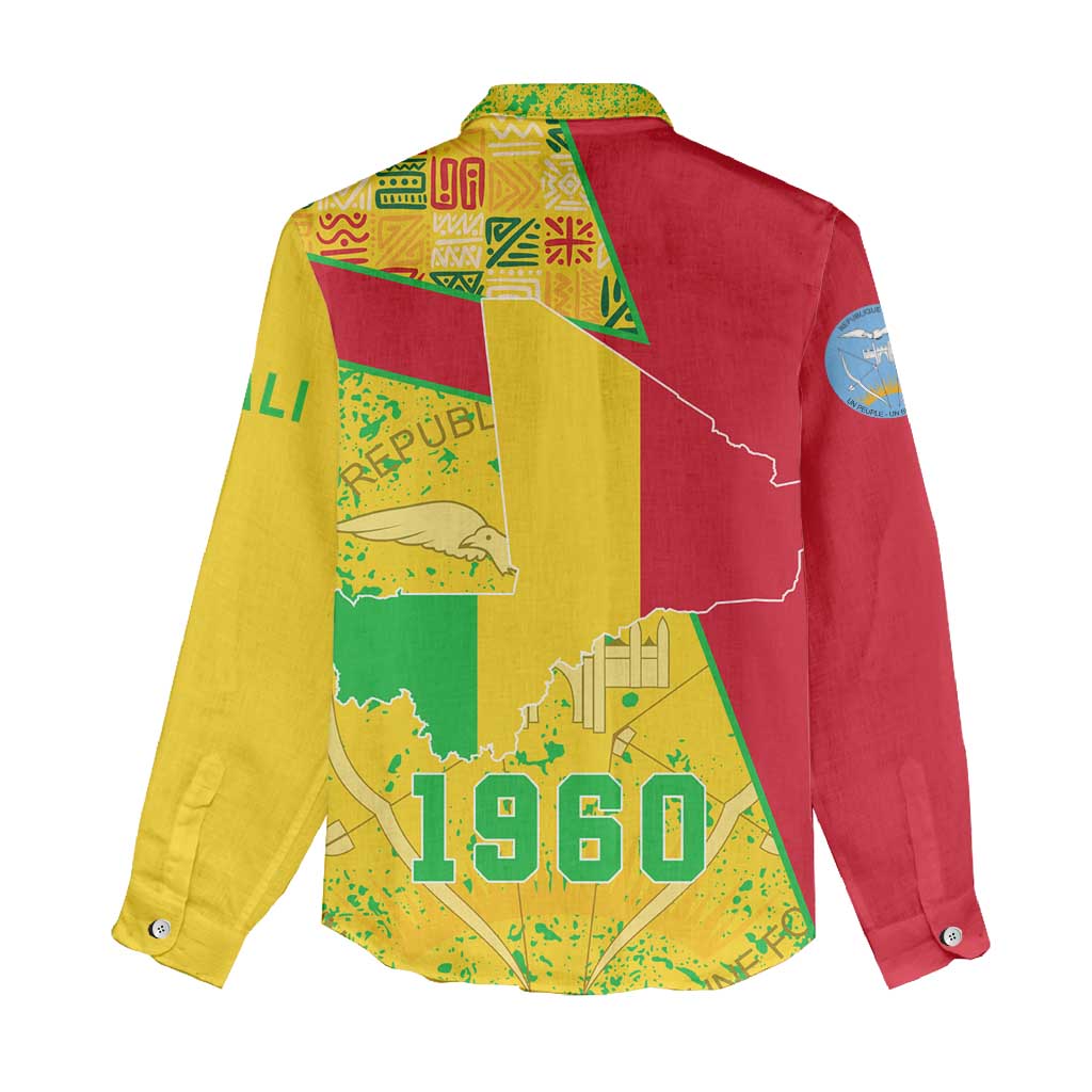 Mali in My Heart Women Casual Shirt Map with National Flag Colors TS04