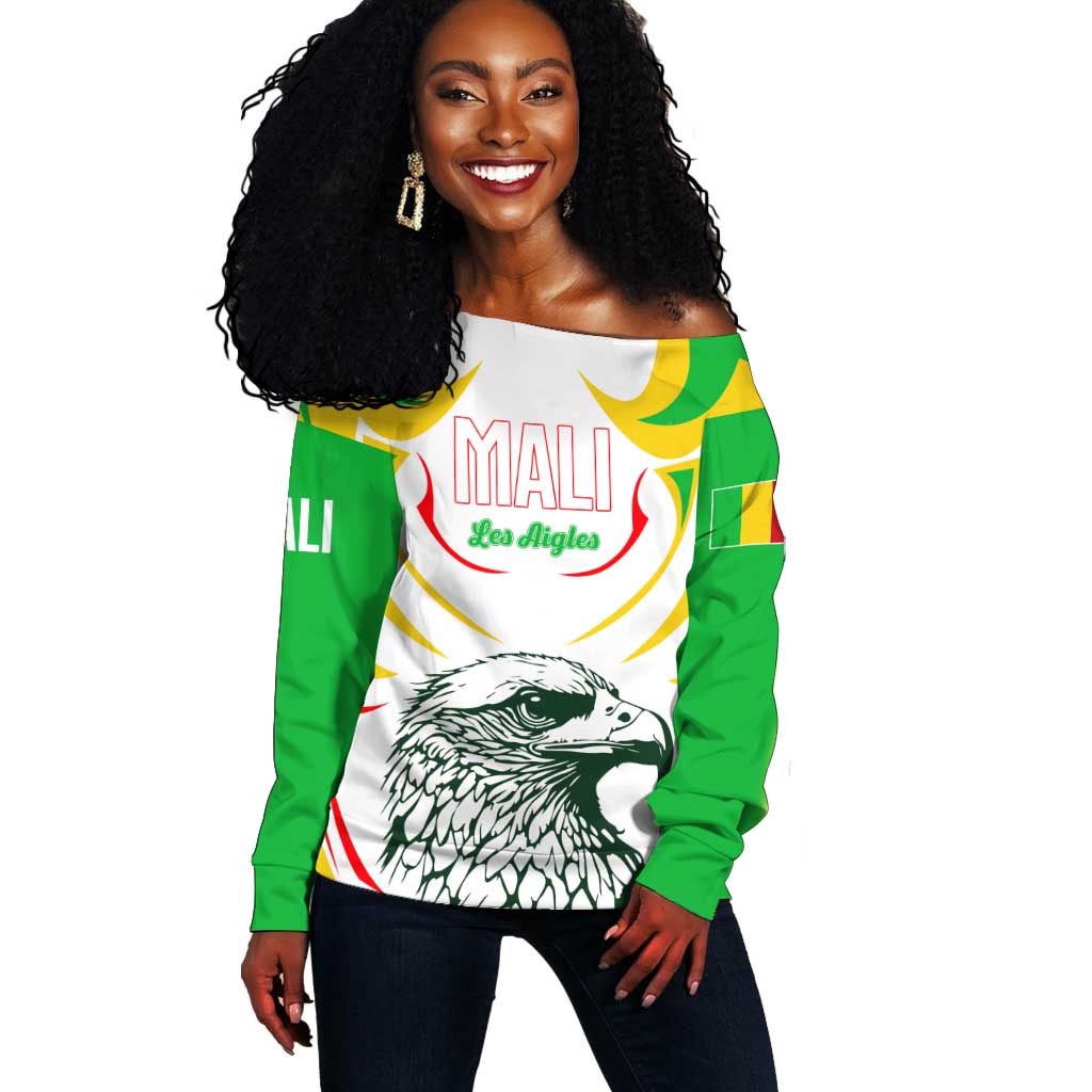 Mali Les Aigles Football Off Shoulder Sweater Eagles Sporty Style TS04