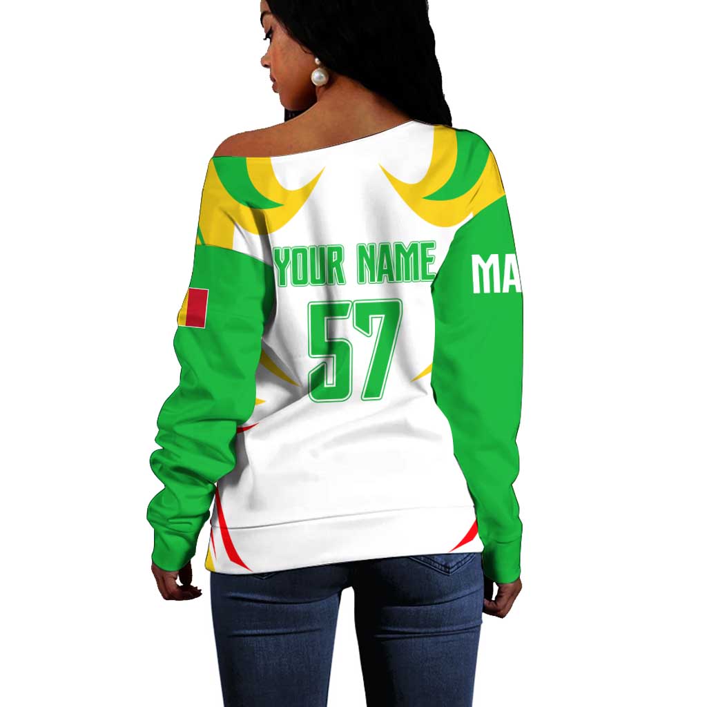 Mali Les Aigles Football Off Shoulder Sweater Eagles Sporty Style TS04