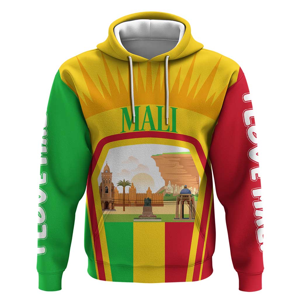Mali Landmarks Hoodie Cultural Patterns & Famous Tourist Destinations TS04