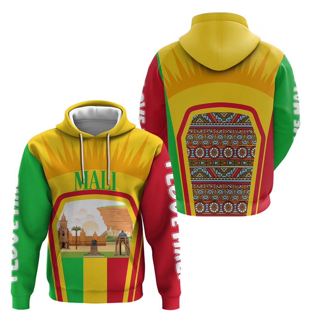 Mali Landmarks Hoodie Cultural Patterns & Famous Tourist Destinations TS04