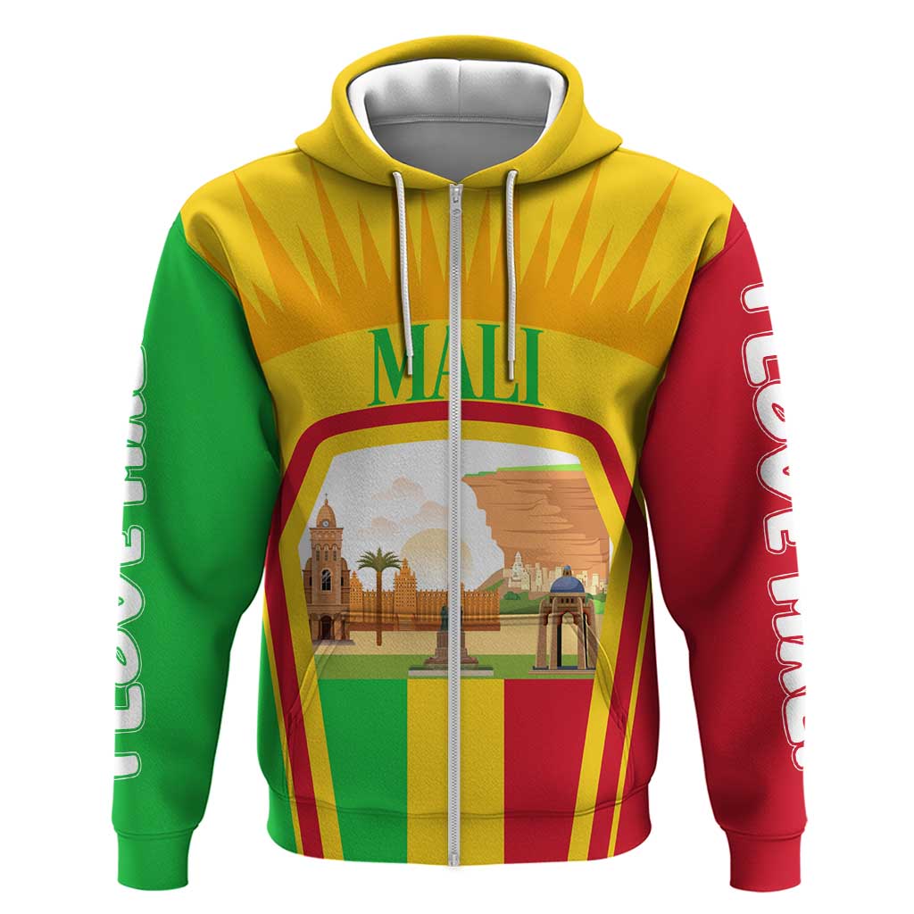 Mali Landmarks Hoodie Cultural Patterns & Famous Tourist Destinations TS04