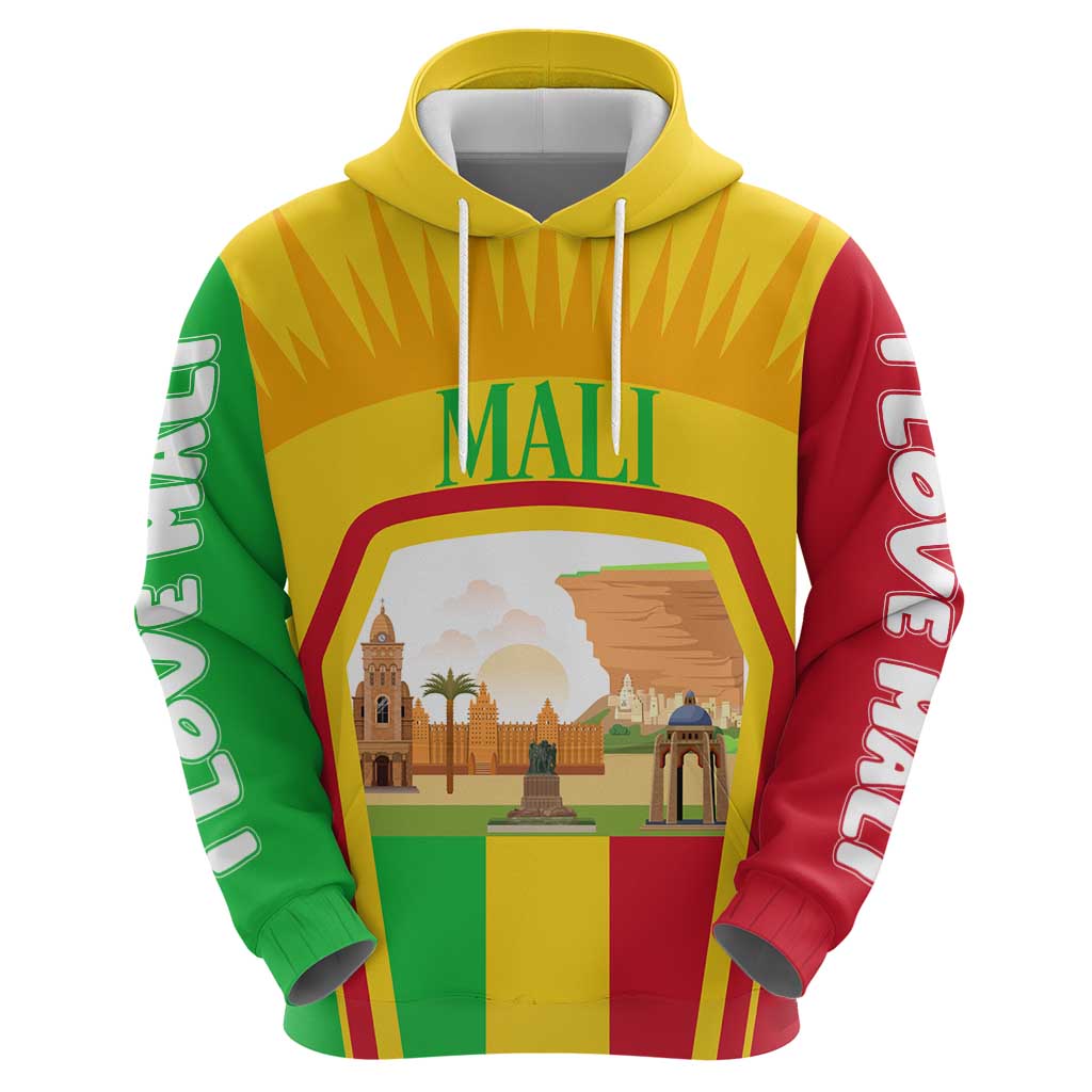 Mali Landmarks Hoodie Cultural Patterns & Famous Tourist Destinations TS04