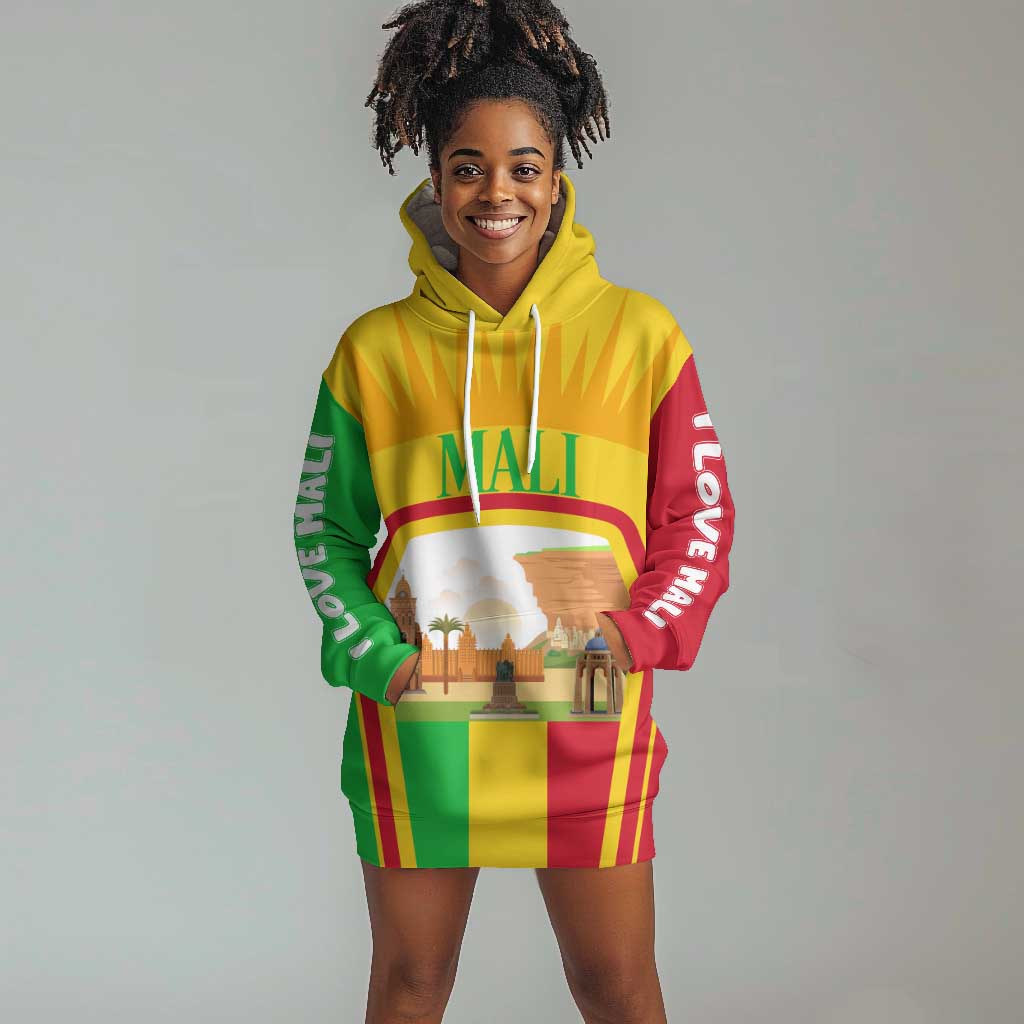 I Love Mali Hoodie Dress Famous Tourist Destinations TS04