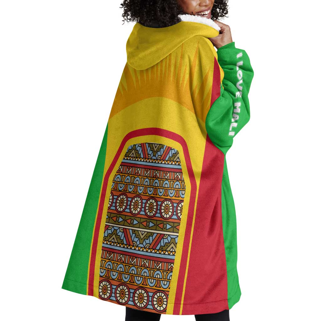 I Love Mali Wearable Blanket Hoodie Famous Tourist Destinations TS04